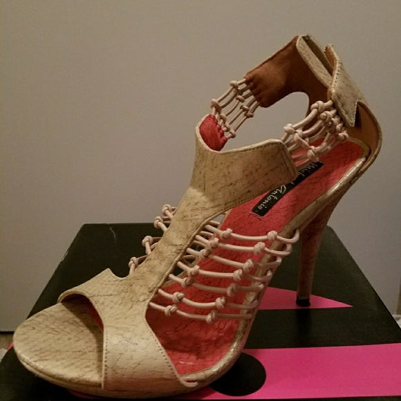 Shoes - Sandal-like heels. Zip in the back.